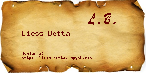 Liess Betta névjegykártya